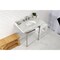 Kingston Brass 36 Carrara Marble Console Sink with Stainless Steel Legs, Marble WhitePolished Nickel LMS36M86ST - alternate 2